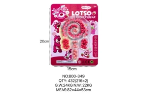 Strawberry Bear DIY Beads Heart Lollipop