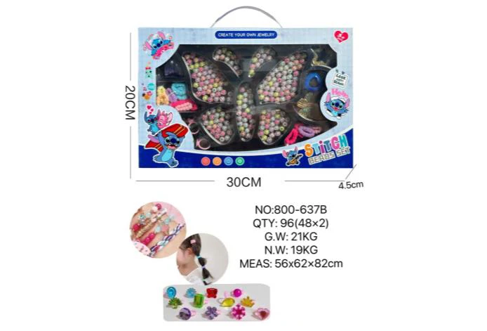 DIY pretend play girl toy beads Stitch butterfly