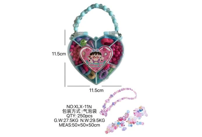 DIY pretend play girl toy bead girl heart