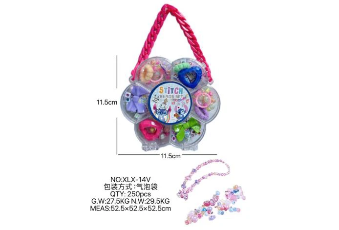 DIY pretend play girl toy beaded Stitch plum blossom
