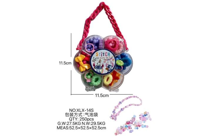 DIY pretend play girl toy beaded Stitch plum blossom