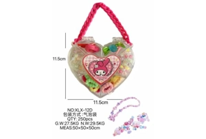 DIY pretend play girl toy bead Kuromi heart