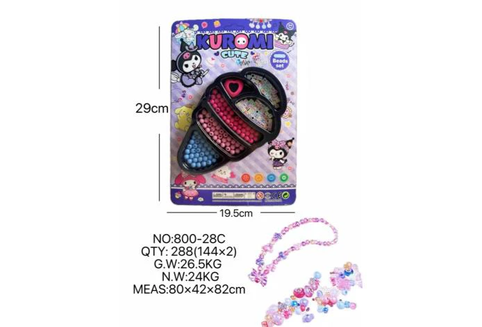 DIY pretend play girl toy beaded Kuromi ice cream