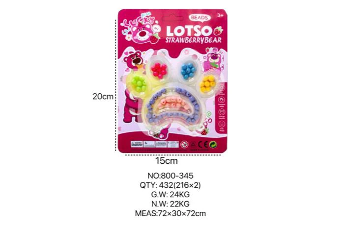 Strawberry Bear DIY Beads Bear Paw