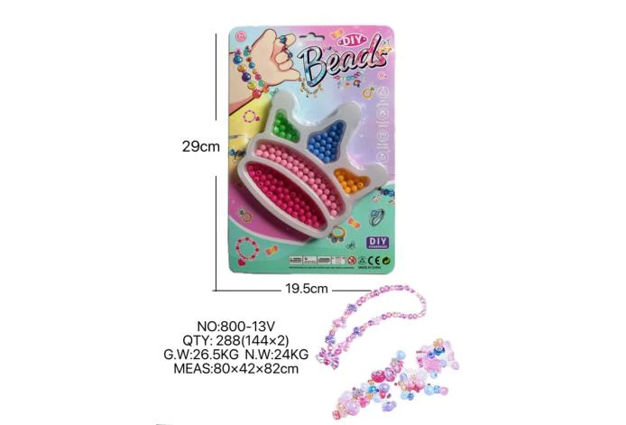 DIY pretend play girl toy bead cartoon hand crown