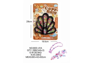 DIY pretend play girl toys beaded capybara peacock tail