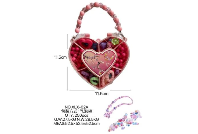 DIY playhouse girl toy beaded jewelry heart