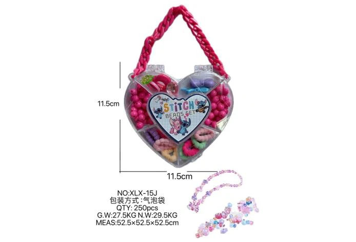 DIY playing house girl toy beads Stitch heart