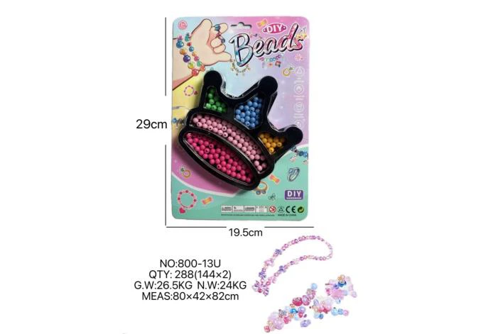DIY pretend play girl toy bead cartoon hand crown