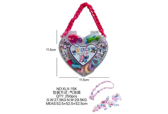 DIY playing house girl toy beads Stitch heart