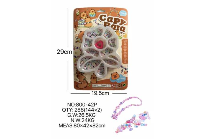 DIY pretend play girl toy beaded Capybara flower