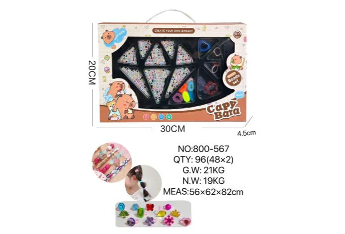 DIY Playing House Girl Toys Beaded Cartoon Capybara Square