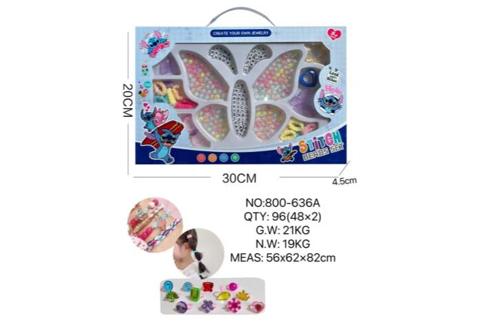 DIY pretend play girl toy beads Stitch butterfly