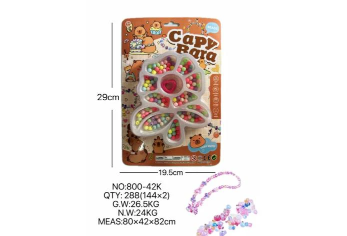 DIY pretend play girl toy beaded Capybara flower