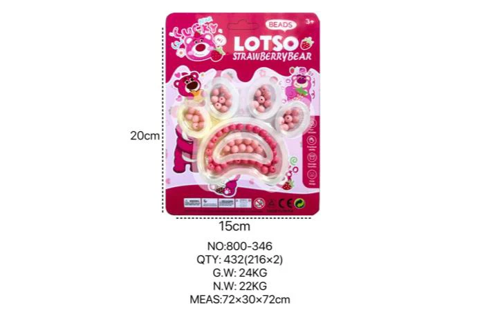 Strawberry Bear DIY Beads Bear Paw