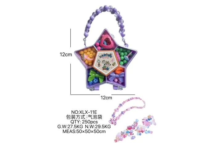 DIY pretend play girl toy bead Labubu pentagram