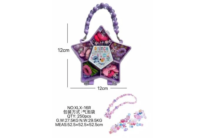 DIY pretend play girl toy beaded Stitch pentagram