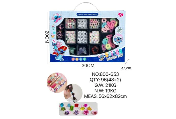 DIY Playing House Girl Toys Beaded Cartoon Hand Square