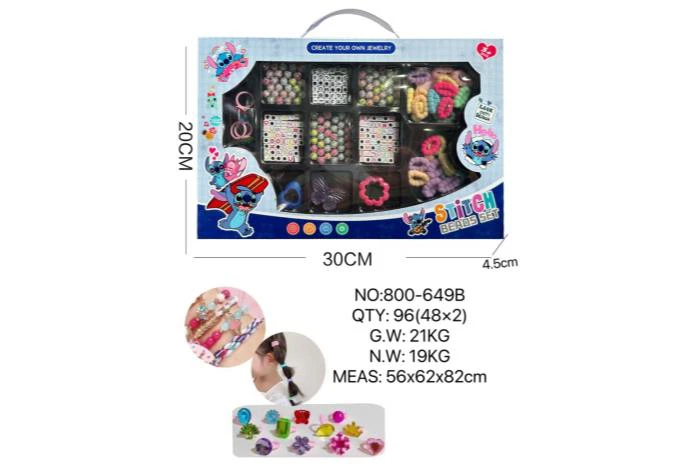 DIY pretend play girl toy beads Stitch square
