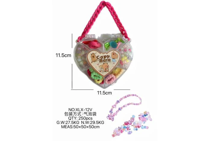 DIY play house girl toy beaded capybara heart