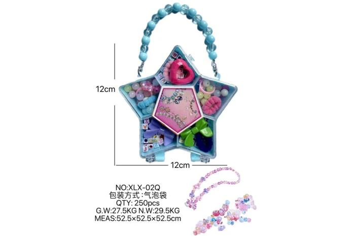 DIY pretend play girl toy beaded jewelry five-pointed star