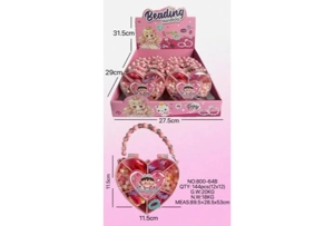 DIY pretend play girl toy beaded cartoon heart (price per piece for 12PCS)