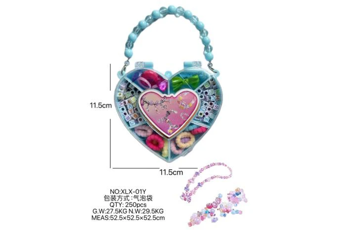 DIY playhouse girl toy beaded jewelry heart