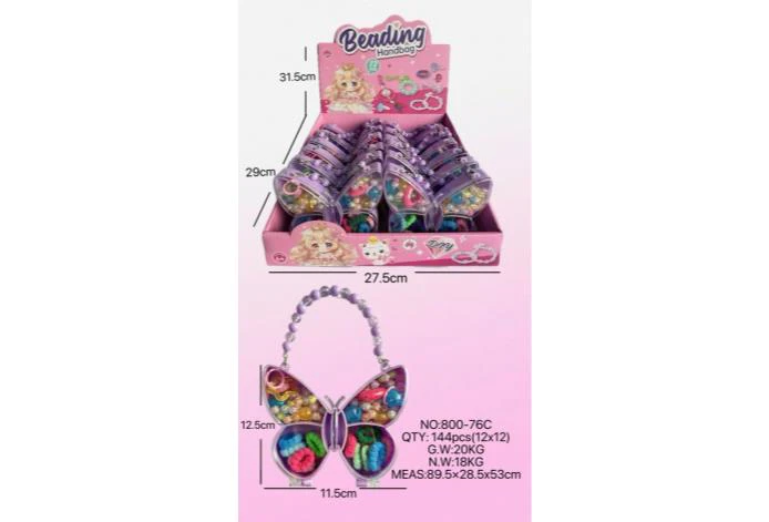 DIY pretend play girl toy beaded cartoon butterfly (price per piece for 12PCS)