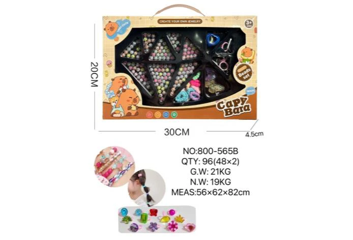 DIY Playing House Girl Toys Beaded Cartoon Hand Square