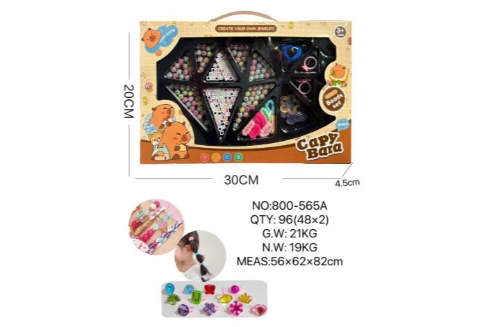 DIY Playing House Girl Toys Beaded Cartoon Hand Square