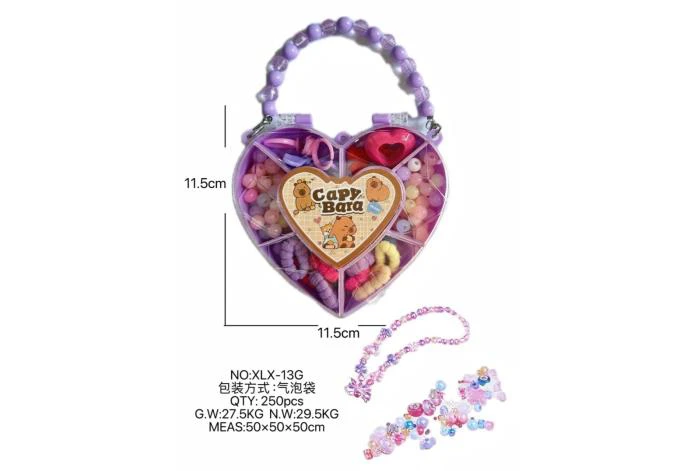DIY play house girl toy beaded capybara heart