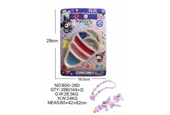 DIY pretend play girl toy beaded Kuromi ice cream
