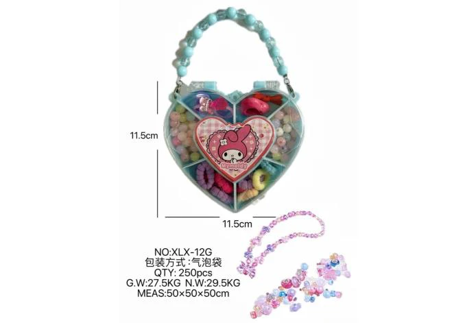 DIY pretend play girl toy bead Kuromi heart