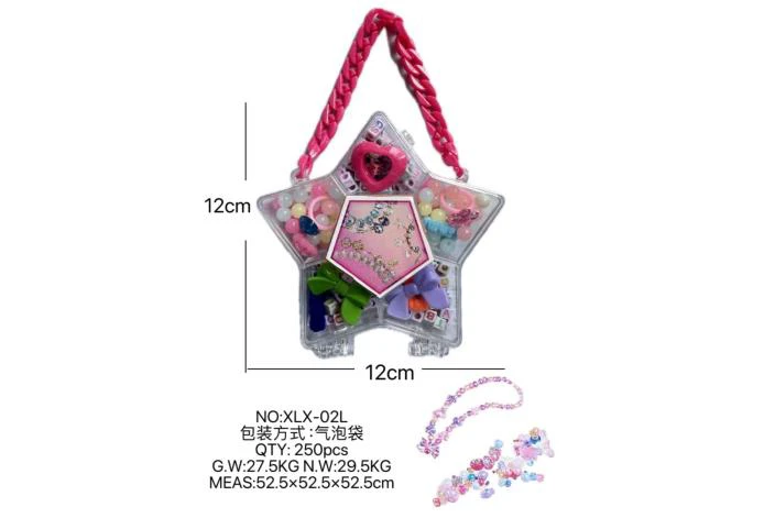 DIY pretend play girl toy beaded jewelry five-pointed star