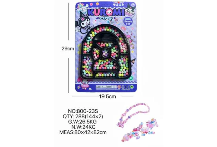 DIY playhouse girl toy beaded Kuromi bag