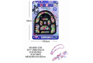 DIY playhouse girl toy beaded Kuromi bag