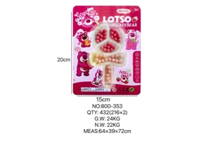 Strawberry Bear DIY Beads Three-Section Lollipop