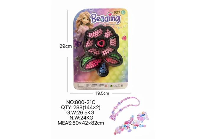 DIY Pretend Play Girl Toy Beads Little Girl Flower