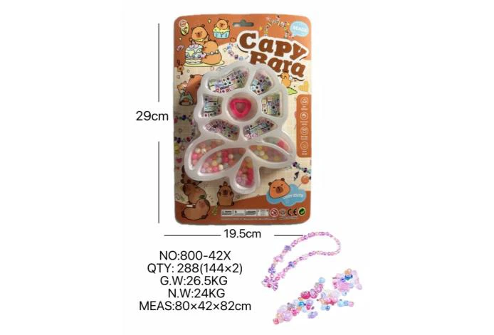 DIY pretend play girl toy beaded Capybara flower