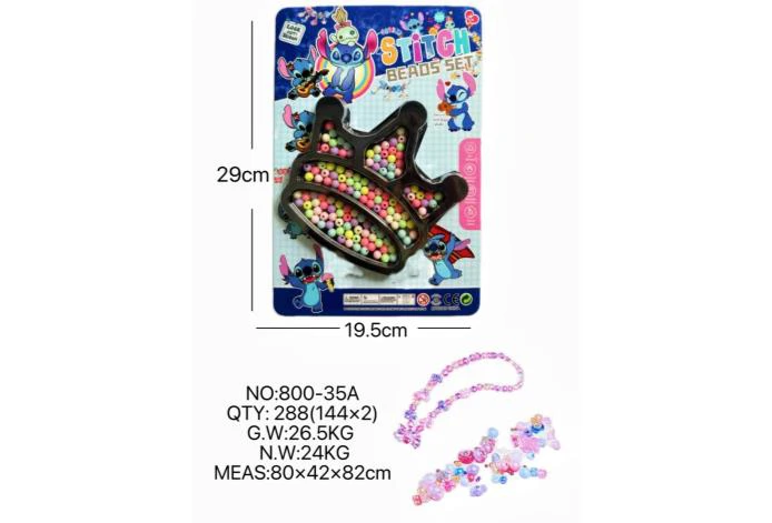 DIY pretend play girl toy bead Stitch crown