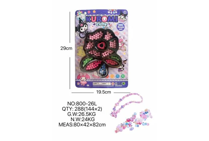 DIY playhouse girl toy beaded Kuromi flower