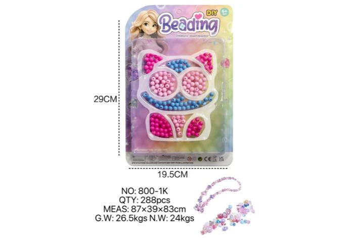 DIY pretend play girl toy beaded girl