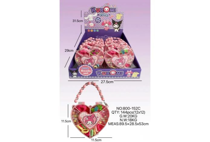 DIY Play House Girl Toy Beads Kuromi Heart (12PCS Single Price)