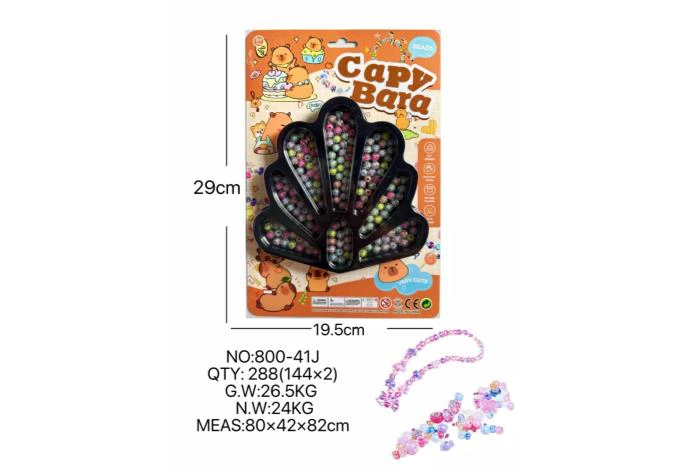 DIY pretend play girl toys beaded capybara peacock tail