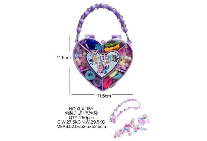 DIY playing house girl toy beads Stitch heart
