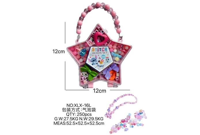 DIY pretend play girl toy beaded Stitch pentagram