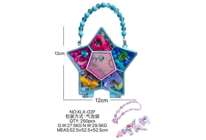 DIY pretend play girl toy beaded jewelry five-pointed star