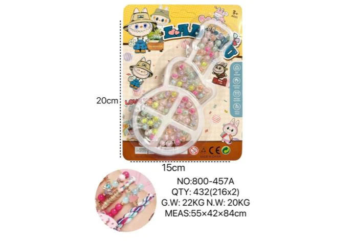 DIY Playing House Girl Toys Beaded Cartoon Hand Square