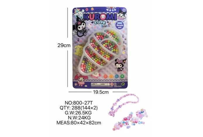 DIY pretend play girl toy beaded Kuromi ice cream