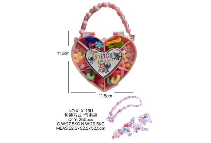 DIY playing house girl toy beads Stitch heart